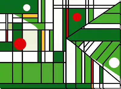 Картина маслом Зеленая абстракция №114