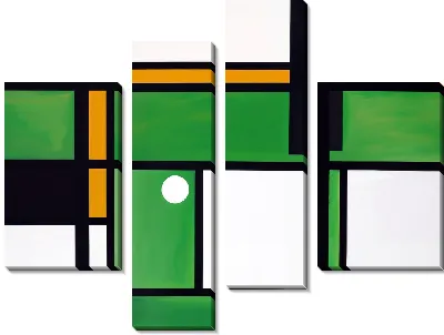 Модульная картина Зеленая абстракция №115