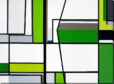 Картина маслом Зеленая абстракция №116