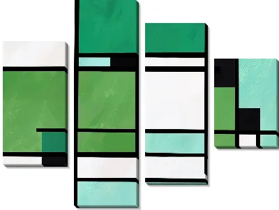 Модульная картина Зеленая абстракция №117
