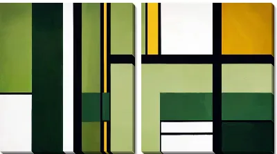 Модульная картина Зеленая абстракция №119