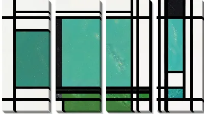 Модульная картина Зеленая абстракция №120