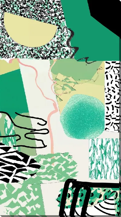 Картина маслом Зеленая абстракция №121