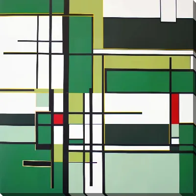 Картина маслом Зеленая абстракция №123