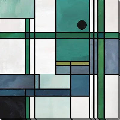 Картина маслом Зеленая абстракция №124