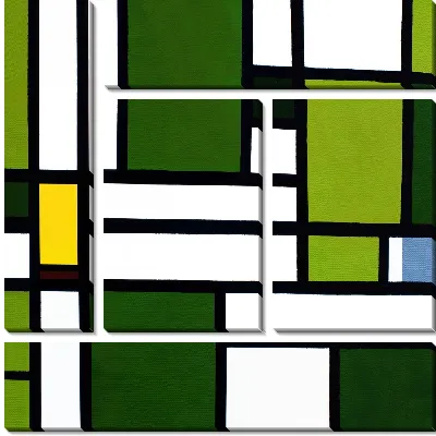 Модульная картина Зеленая абстракция №125