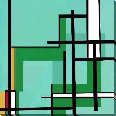 Картина маслом Зеленая абстракция №127