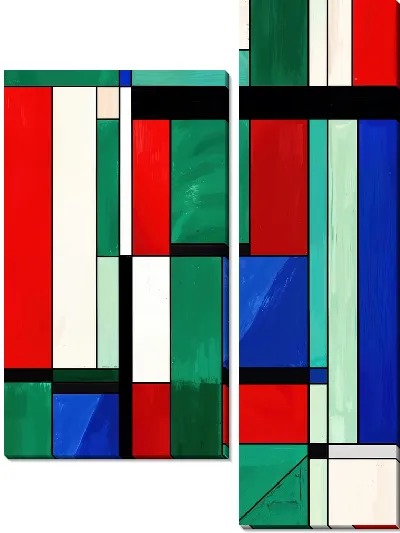 Модульная картина Зеленая абстракция №128