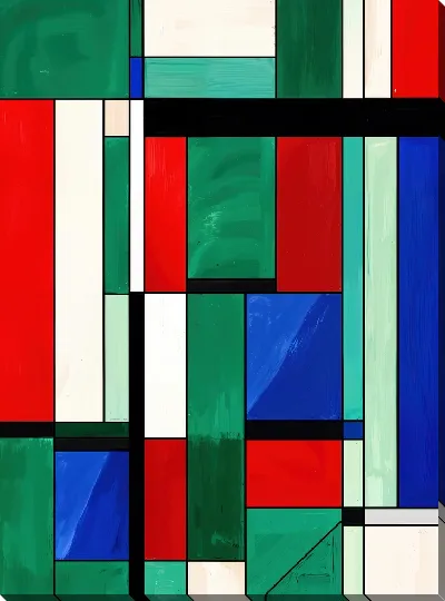 Картина маслом Зеленая абстракция №128