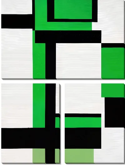 Модульная картина Зеленая абстракция №129