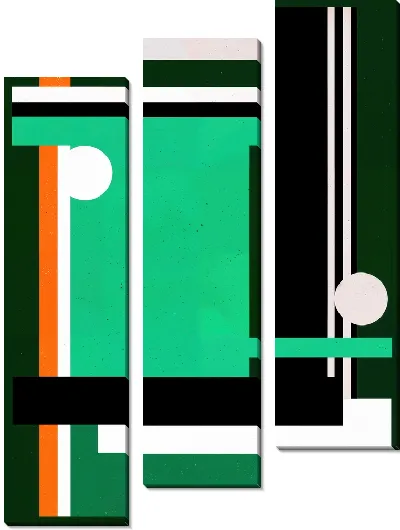 Модульная картина Зеленая абстракция №130