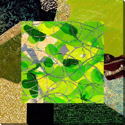 Картина маслом Зеленая абстракция №131