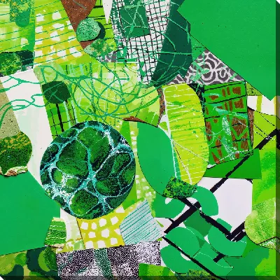 Картина маслом Зеленая абстракция №132