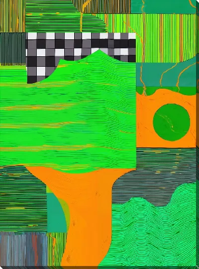 Картина маслом Зеленая абстракция №133