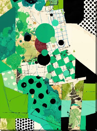 Картина маслом Зеленая абстракция №134