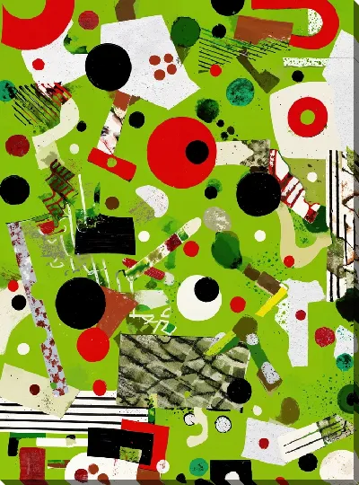 Картина маслом Зеленая абстракция №135