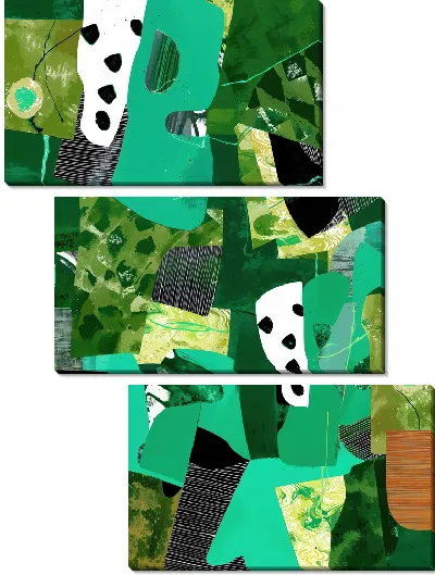 Модульная картина Зеленая абстракция №137