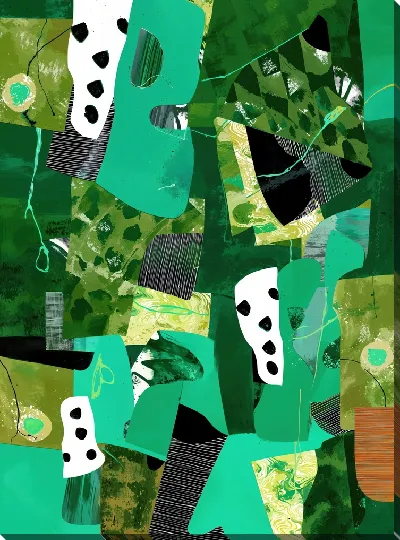 Картина маслом Зеленая абстракция №137