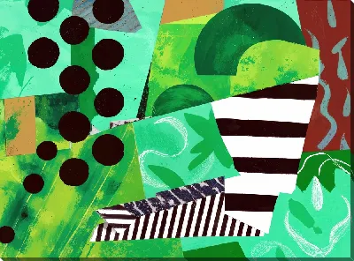 Картина маслом Зеленая абстракция №138