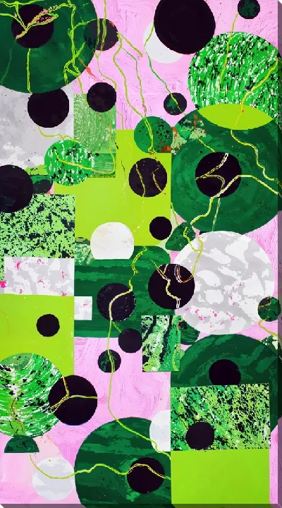 Картина маслом Зеленая абстракция №139