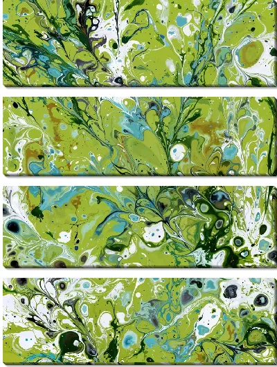 Модульная картина Зеленая абстракция №141