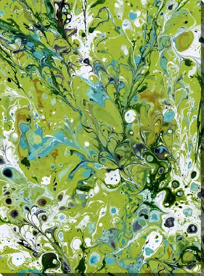 Картина маслом Зеленая абстракция №141