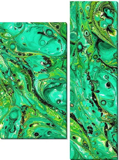 Модульная картина Зеленая абстракция №142