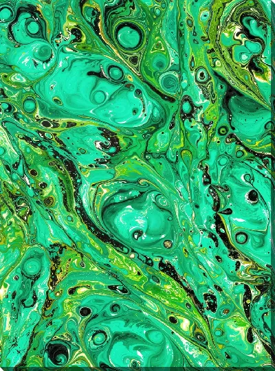 Картина маслом Зеленая абстракция №142