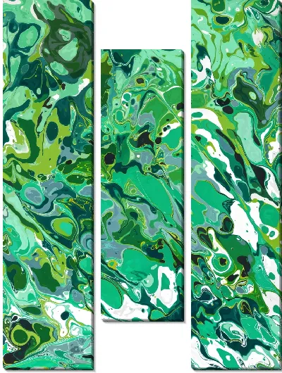 Модульная картина Зеленая абстракция №143