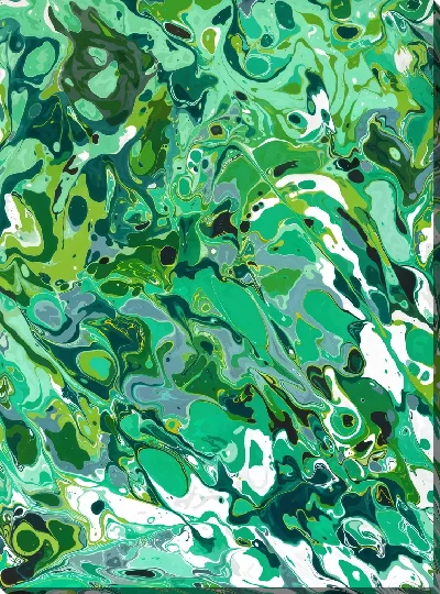 Картина маслом Зеленая абстракция №143