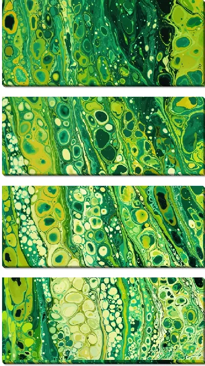 Модульная картина Зеленая абстракция №148