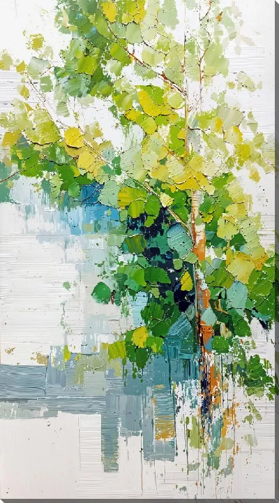 Картина маслом Зеленая абстракция №159