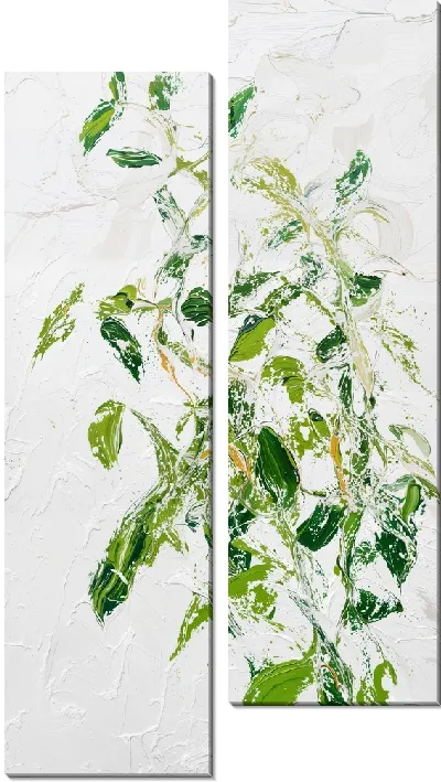 Модульная картина Зеленая абстракция №161