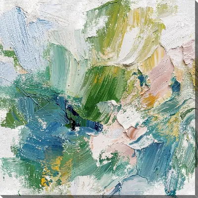 Картина маслом Зеленая абстракция №164