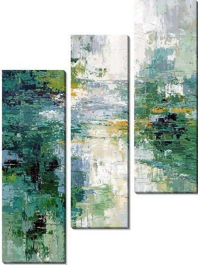 Модульная картина Зеленая абстракция №172
