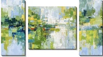 Модульная картина Зеленая абстракция №176