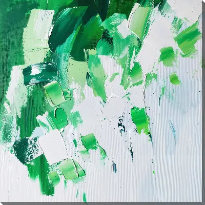 Картина маслом Зеленая абстракция №181