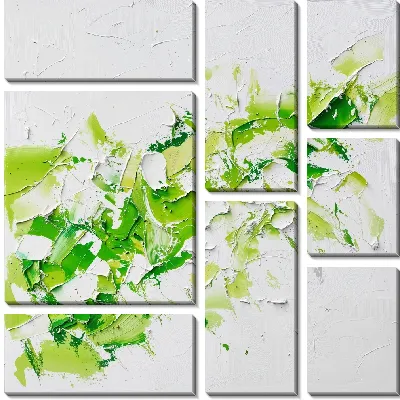 Модульная картина Зеленая абстракция №184