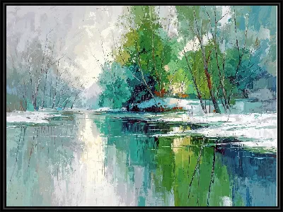 Картина Зеленая абстракция №189