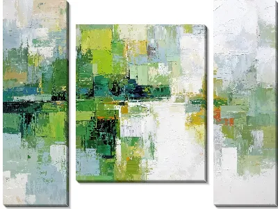 Модульная картина Зеленая абстракция №190