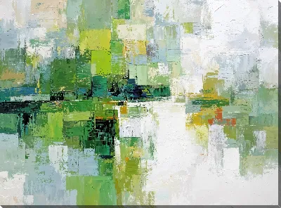 Картина маслом Зеленая абстракция №190