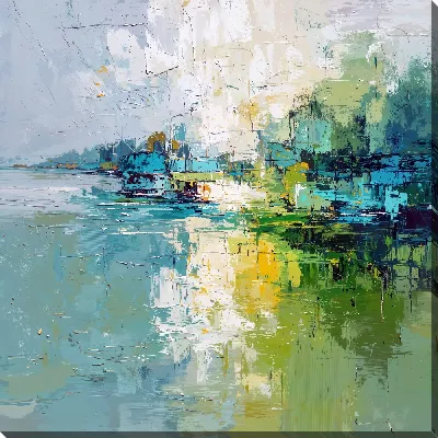 Картина маслом Зеленая абстракция №191