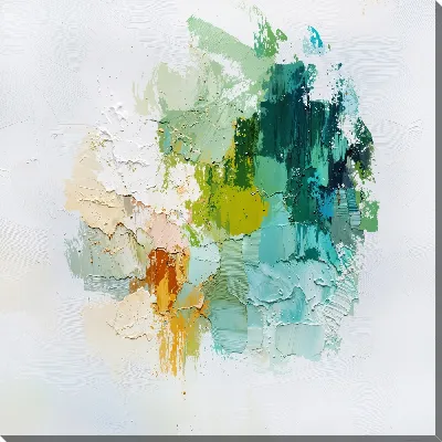 Картина маслом Зеленая абстракция №192