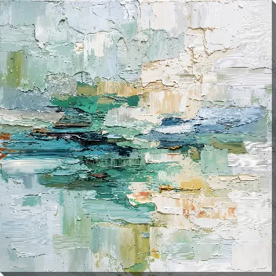 Картина маслом Зеленая абстракция №193