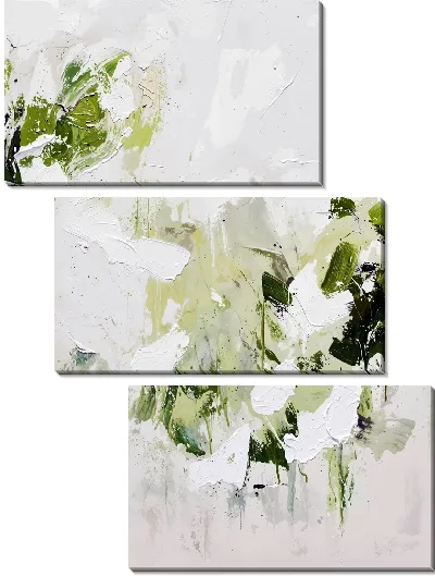Модульная картина Зеленая абстракция №195
