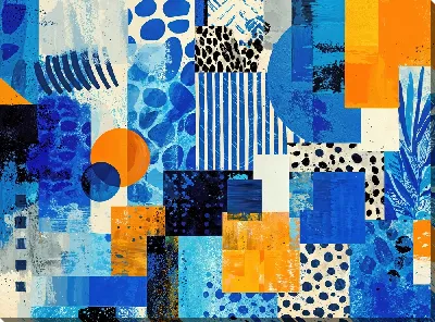 Картина маслом Синяя абстракция №3