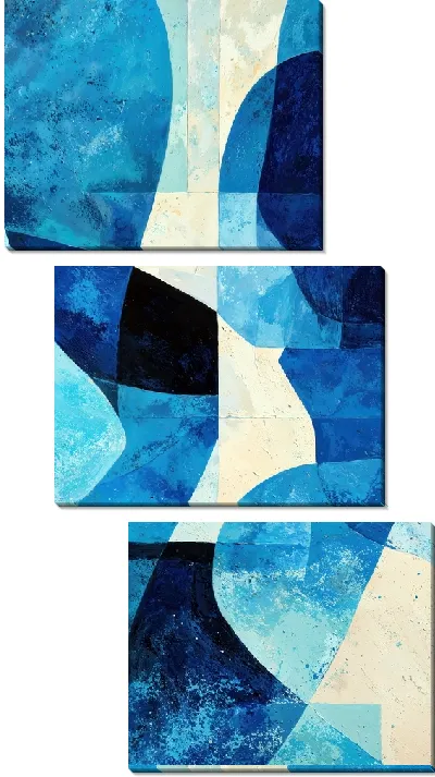 Модульная картина Синяя абстракция №4