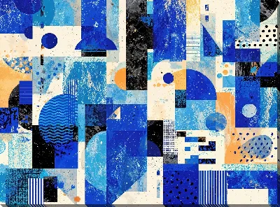 Картина маслом Синяя абстракция №5