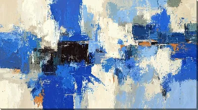 Картина маслом Синяя абстракция №8