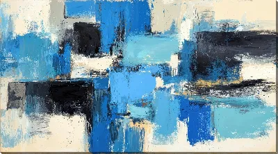 Картина маслом Синяя абстракция №9